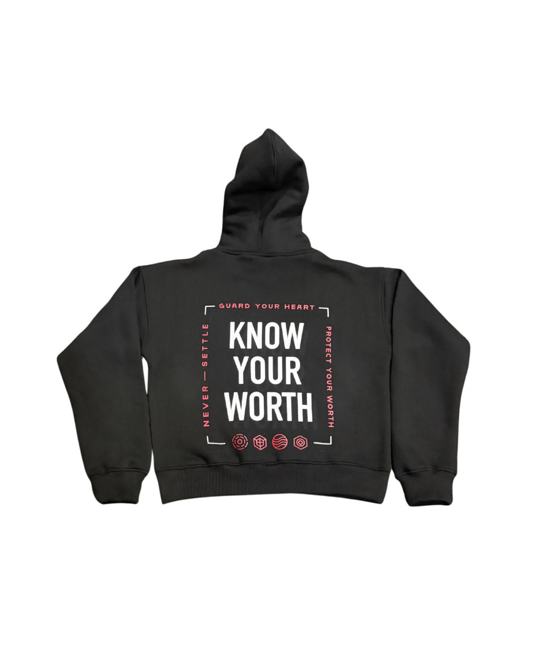 KNOW YOUR WORTH | Women's Black Crop Hoodie